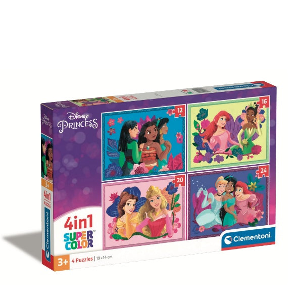 Puzzle 4 en 1 Princesas Disney