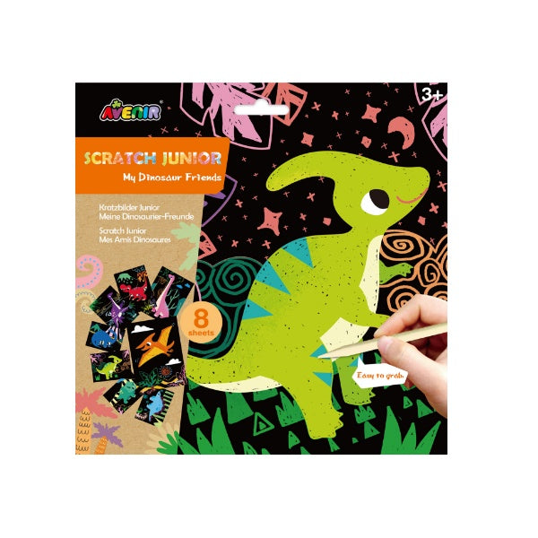 Laminas Raspar Pequeños Amigos Dinosaurios